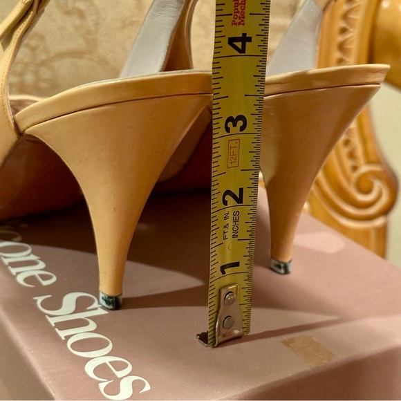 Vintage Evan-Picone NEW IN BOX Peach/Tan Lattice Leather Heels Size 10M - Picture 7 of 10
